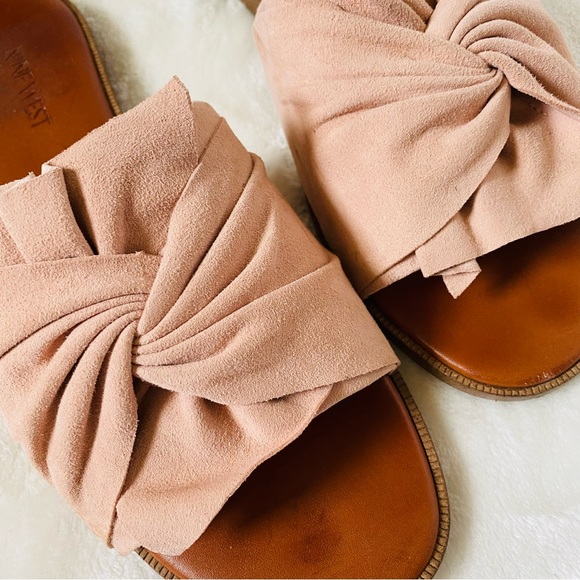 NINE WEST Suede Slip On Sandal Blush - Picture 6 of 10
